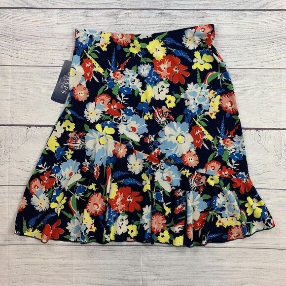 Chaps sz S Skirt Elastic Waist Floral Print Knee Length New NWT - Picture 5 of 8